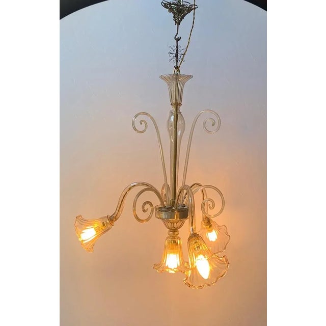 Vintage Hanging Lamp in Murabo Glass from Chapelin Venini, 1930 For Sale - Image 7 of 8