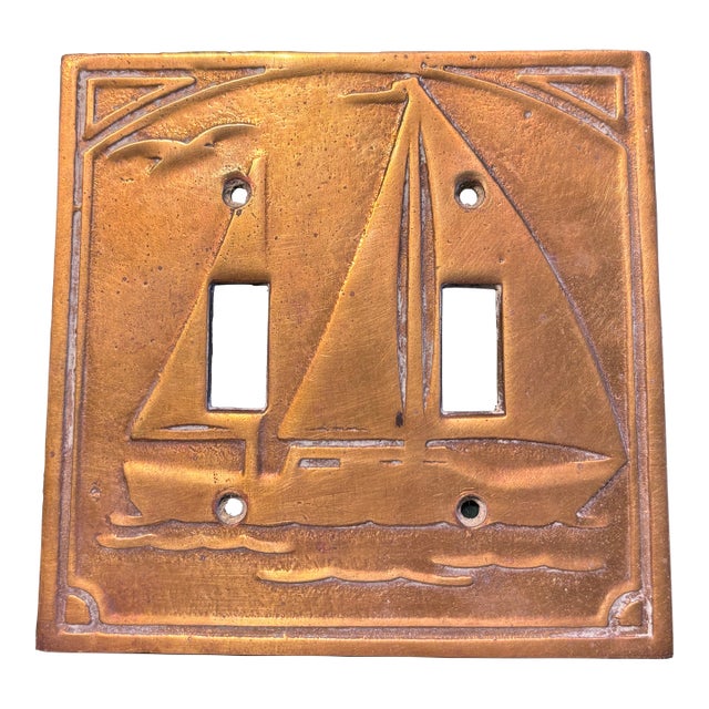 1990s Sailboat Brass Light Switch Cover For Sale