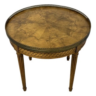 Baker Furniture French Louis XVI Style Accent Table Brass Gallery For Sale