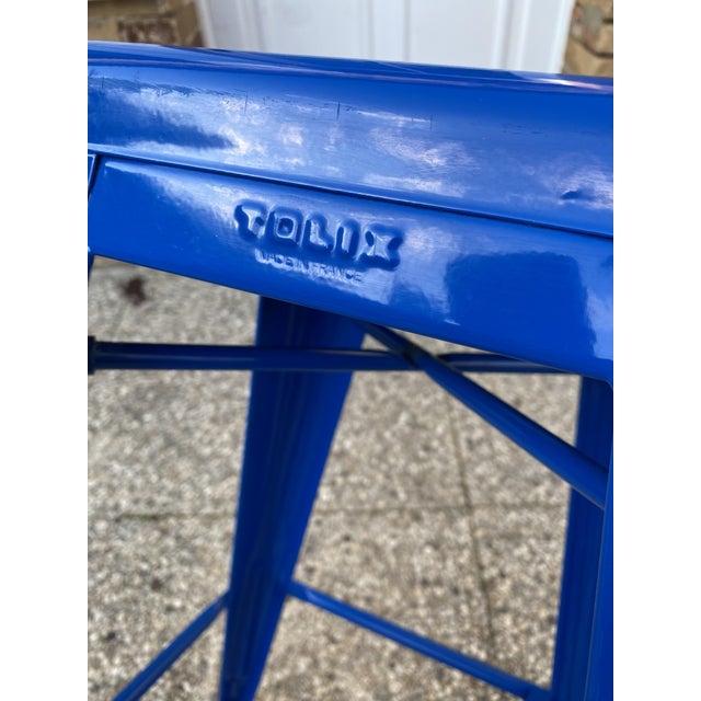 Vintage Industrial Bar Stool in Blue by Xavier Pauchard for Tolix, 2010s For Sale - Image 6 of 18