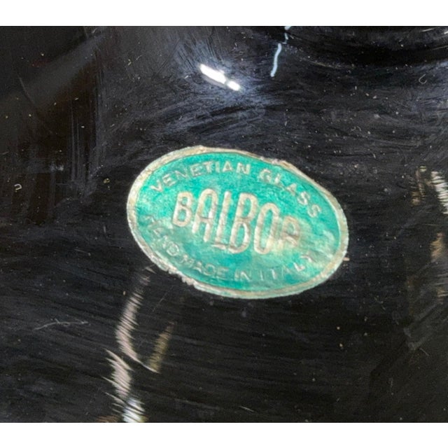 Vintage Balboa Venetian Smoked Glass Footed Decanters / Vases Handmade in Italy - A Pair For Sale - Image 9 of 9