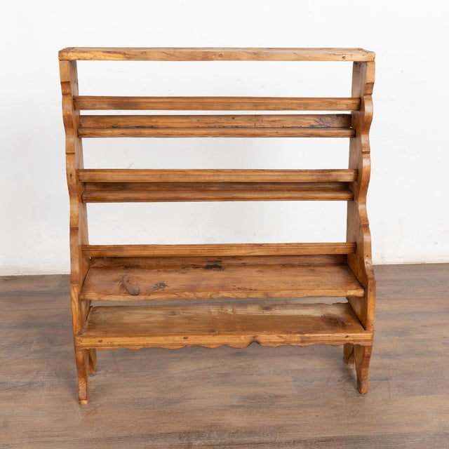 19th-century Danish plate rack shelf crafted in pine with narrow display shelves intended for plates or small objects. The...