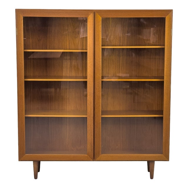 Teak Cabinet with Glass Doors from Omann Jun, 1960s For Sale