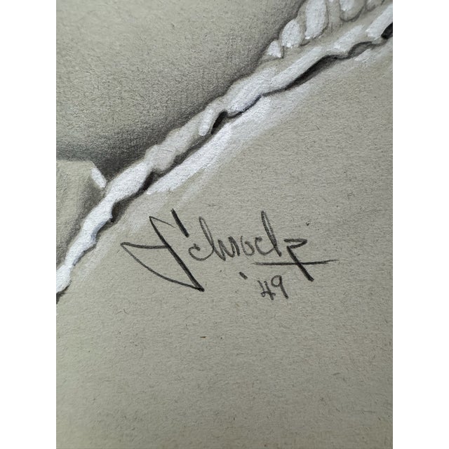 1940s 1940s Original Signed Graphite Illustration of Baby Portrait, 11.5 × 9 In. For Sale - Image 5 of 6