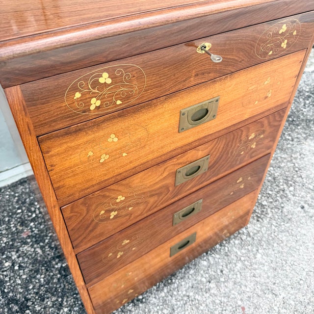 Mid 20th Century Vintage Italian Style Wooden Jewelry/Silverware Chest For Sale - Image 5 of 9