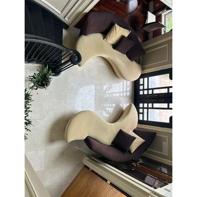 Almond Vladimir Kagan Bilbao Sofa Set for Weiman For Sale - Image 8 of 8
