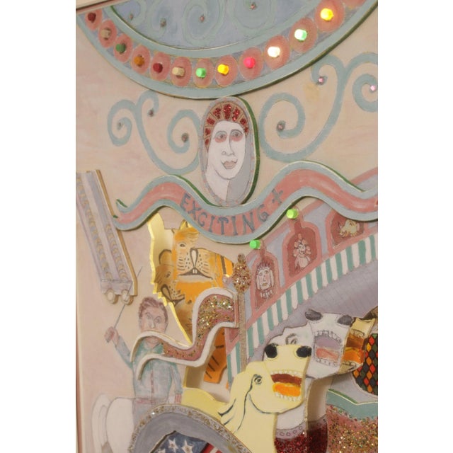 Purple Art Plant 'Carousel in Motion' Mixed Media Print For Sale - Image 8 of 13