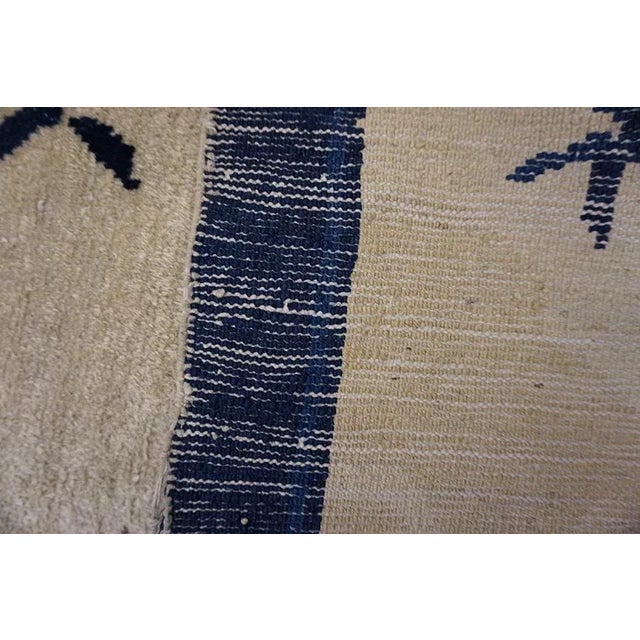 Special Ivory Color With Floral Details in Animalia Design Antique Chinese Peking Rug For Sale - Image 13 of 13