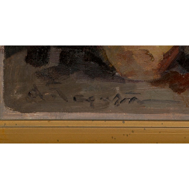 Beige 1970s Large-Scale Baltic Figurative Courtyard Genre Scene For Sale - Image 8 of 9