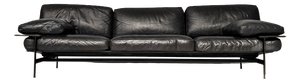 Italian Modern Black Leather Sofa attributed to Antonio Citterio and Paolo Nava for B&B Italia, 1980s