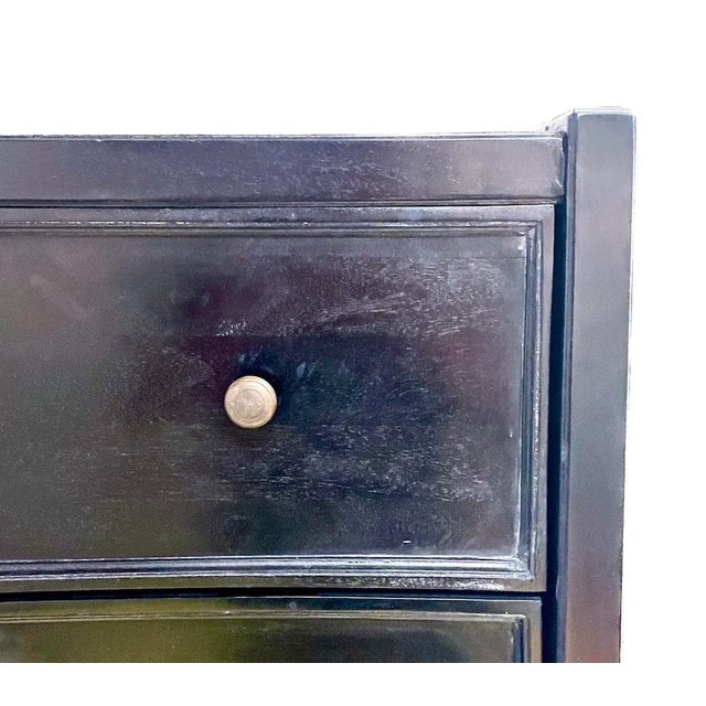 Late 20th Century Vintage Tall Charcoal Concave Chest of Drawers For Sale - Image 5 of 5