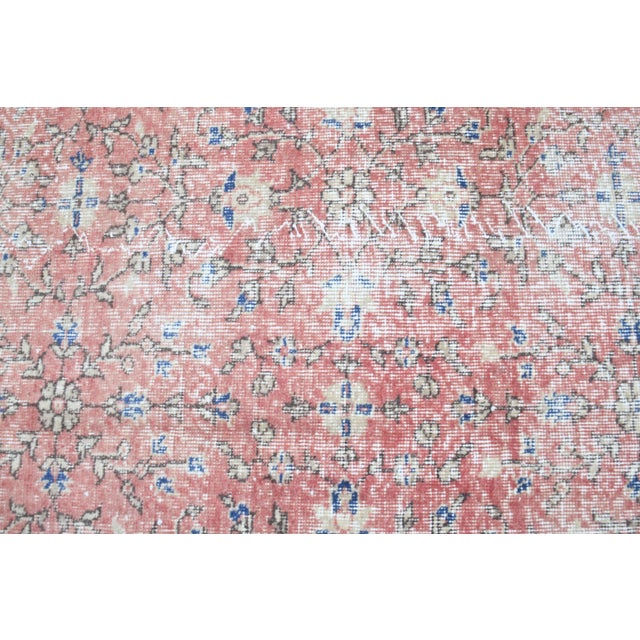 1960s Vintage Persian Handmade Wool Cotton Light Red Area Rug For Sale - Image 9 of 11