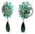 1990s Pair of Italian Convertible Green Tourmaline Diamond 18k White Gold Earrings For Sale