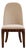 Luxury Walnut & Cream Upholstered Dining Side Chair With Gold Accents For Sale