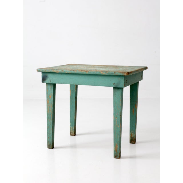 Antique Painted Primitive Farmhouse Side Table For Sale - Image 13 of 14