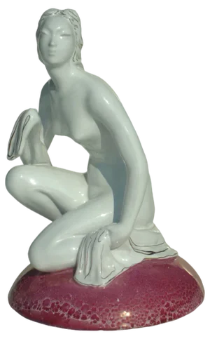 Art Deco Italian Pottery Figure of Woman from Forlani Laveno, 1940