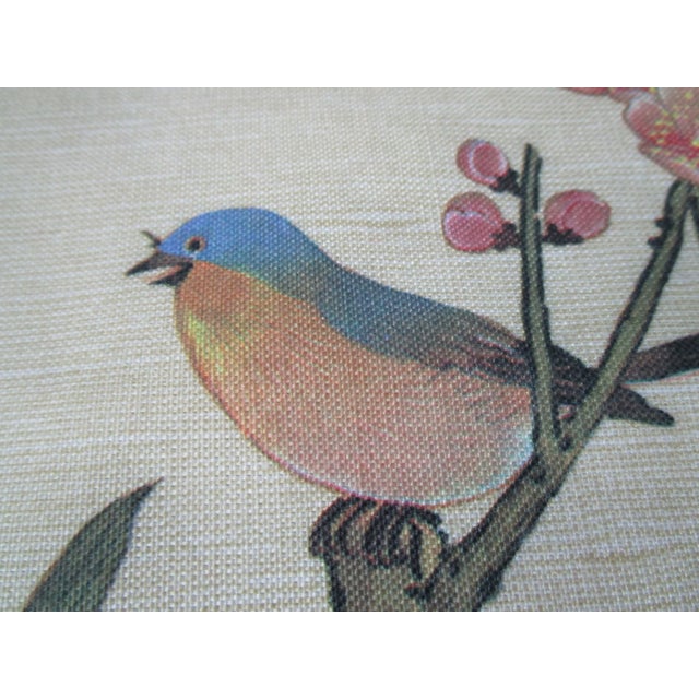 Little Bluebird Among the Cherry Blossoms With Bamboo Accent Dinner Napkins, a Set of Four Vintage An adorable little blue...