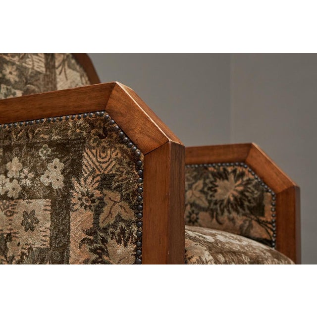 Set of Art Deco Armchairs in Wood and Tapisserie, 1920s For Sale - Image 11 of 15
