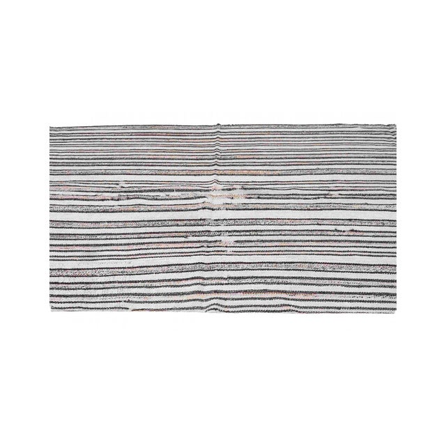 Striped Vintage Turkish Hemp Kilim Rug - 4`7" X 6`4" For Sale In Los Angeles - Image 6 of 6