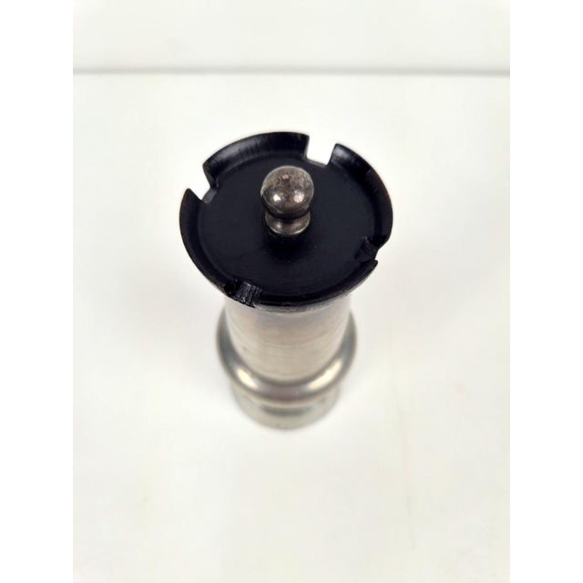 French Chess Tower Pewter Spice Mill, 1960 For Sale - Image 3 of 7