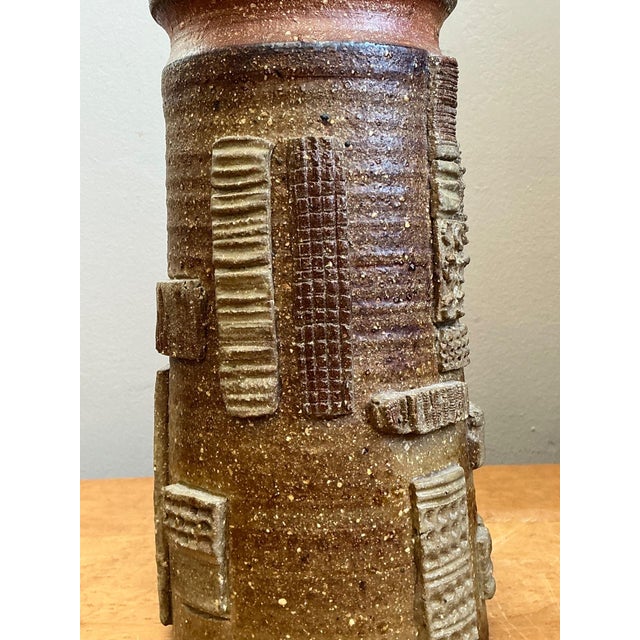 Vintage Abstract Patterned Pottery Vase For Sale - Image 10 of 18