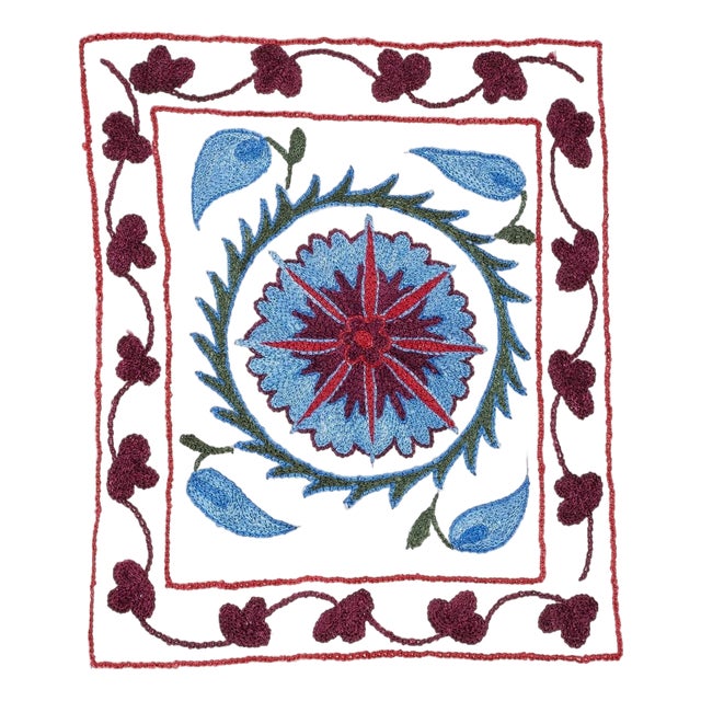 17"x19" Embroidered Cotton Pillowcase. Handmade Cushion. Modern Throw Pillow For Sale