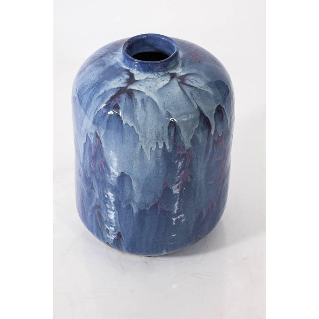 Modern Large Blue Glaze Vase For Sale - Image 3 of 10