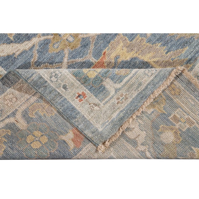 Contemporary Blue Contemporary Sultanabad Wool Rug With Allover Design For Sale - Image 3 of 11