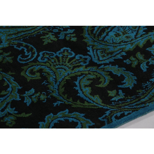Contemporary Rug & Kilim's Modern Rug in Deep Blues With Paisley Florals For Sale - Image 3 of 10