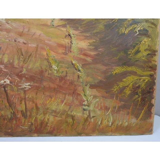 Mid 20th Century Vintage Mid 20th Century Impressionist Meadow Landscape Painting For Sale - Image 5 of 7