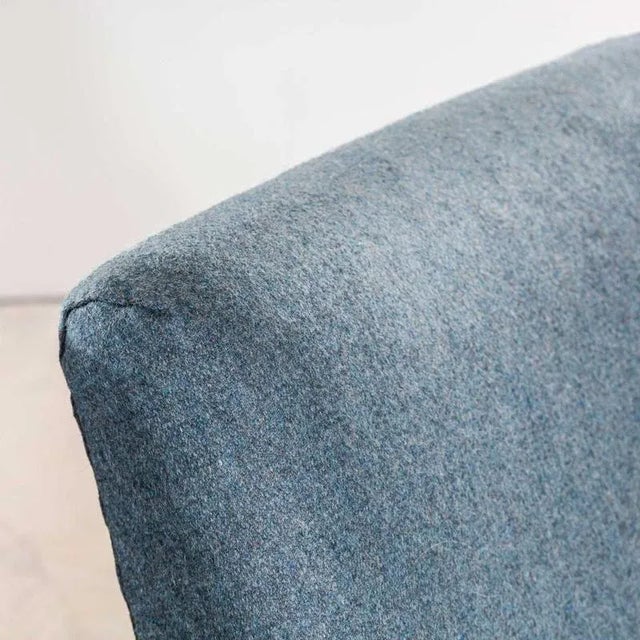 Wood Grey Upholstered Marl Armchair by Jaroslav Šmídek, 1950s For Sale - Image 7 of 9