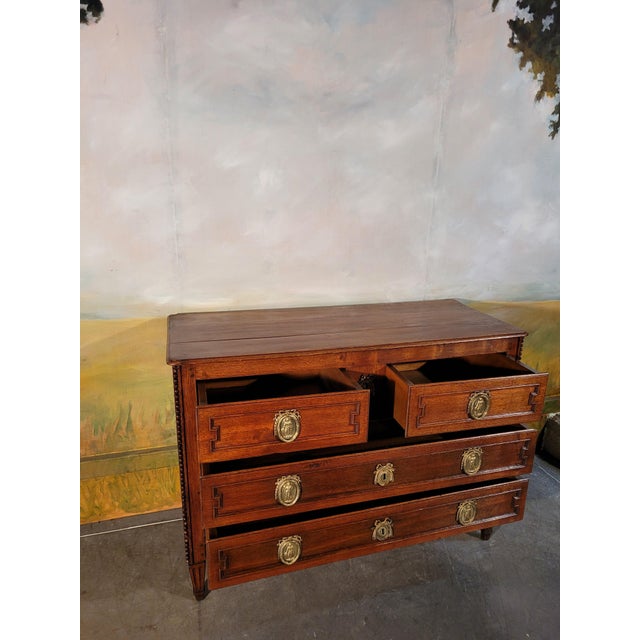 Brown Louis XVI Oak Chest of Drawers For Sale - Image 8 of 13
