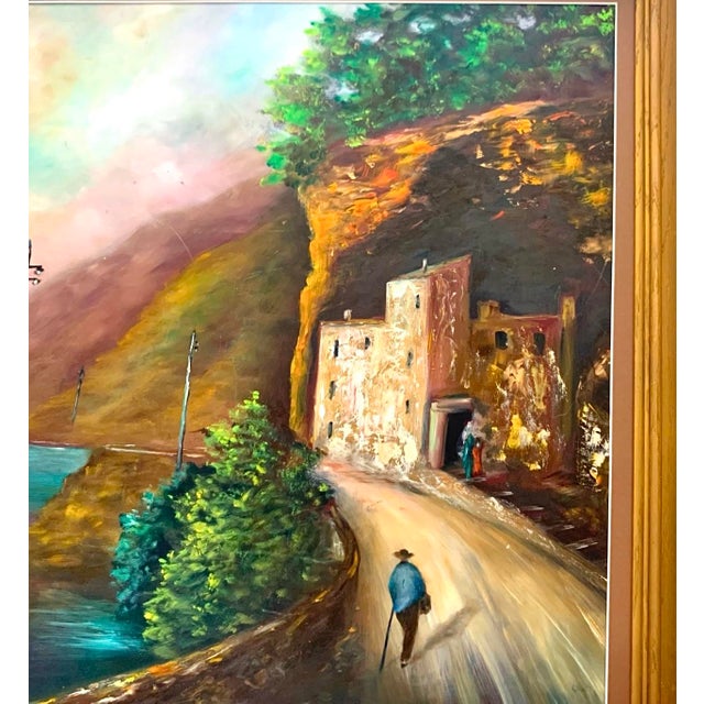 Late 20th Century Jo Sheppard Original Oil Painting Signed Framed Mediterranean Coastal Art For Sale - Image 4 of 6