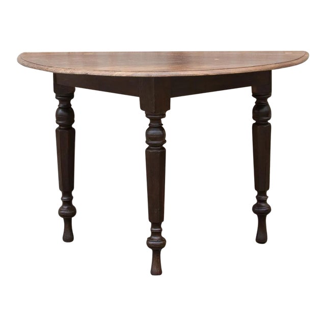Early 19th Century Colonial Ceylon Demilune Table For Sale