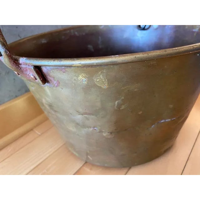 Late 19th Century Antique Late 19th Century Brass & Iron Pail or Bucket Signed Hw Hayden the Waterbury Brass Co. For Sale - Image 5 of 13