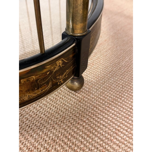 1970's Pair of Acid Etched Brass Side Tables Attributed to Bernhard Rohne for Mastercraft, a Pair For Sale - Image 9 of 16