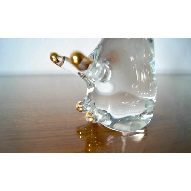 1950’s Hand Blown Glass & Gold Elephant Figurine For Sale - Image 12 of 12