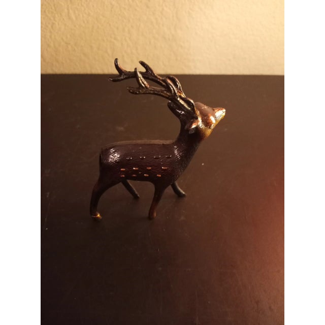 Metal 1980s Bronze Reindeer Figurine For Sale - Image 7 of 7