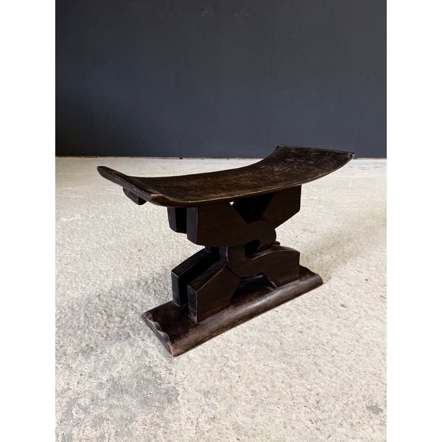 Handcrafted Carved Ashanti / Asante Tribal Leader Unity Stool - "Tafohene Gwa". Made in Ghana, Africa, 1950's period. Dark...