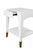 Contemporary Matthew Izzo Home Patti Glossy White Lacquer One Drawer Side Table With Antique Brass Foot Caps For Sale - Image 3 of 6