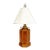 1960s Burl Wood Column Lamp & Shade by Knob Creek For Sale