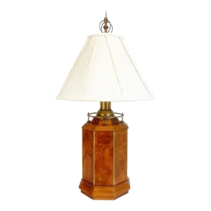 Burl Wood Column Lamp & Shade by Knob Creek