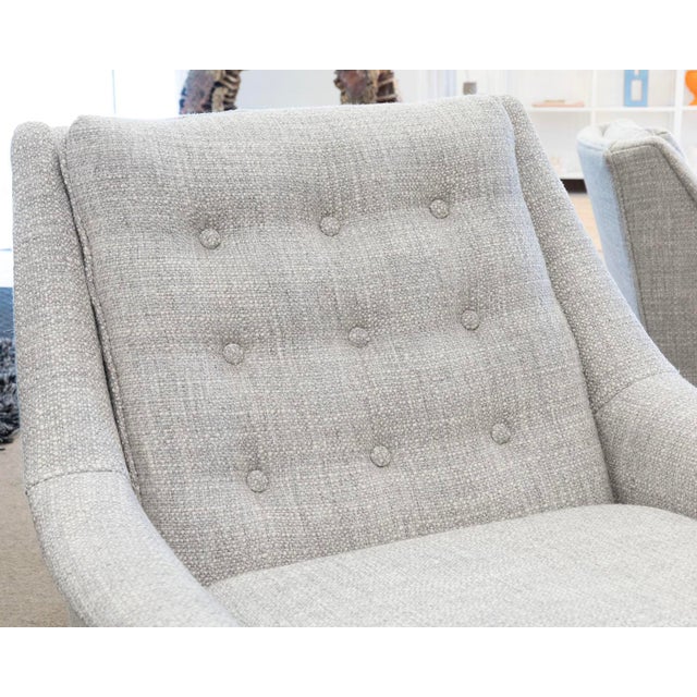 Pair of His and Hers Tufted Accent Chairs Pearsall Style For Sale - Image 10 of 10