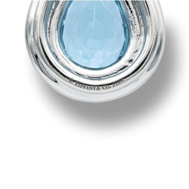 Tiffany and Co. Tiffany & Co. Soleste 3 Ct Aquamarine and Diamond Drop Earrings For Sale - Image 4 of 7