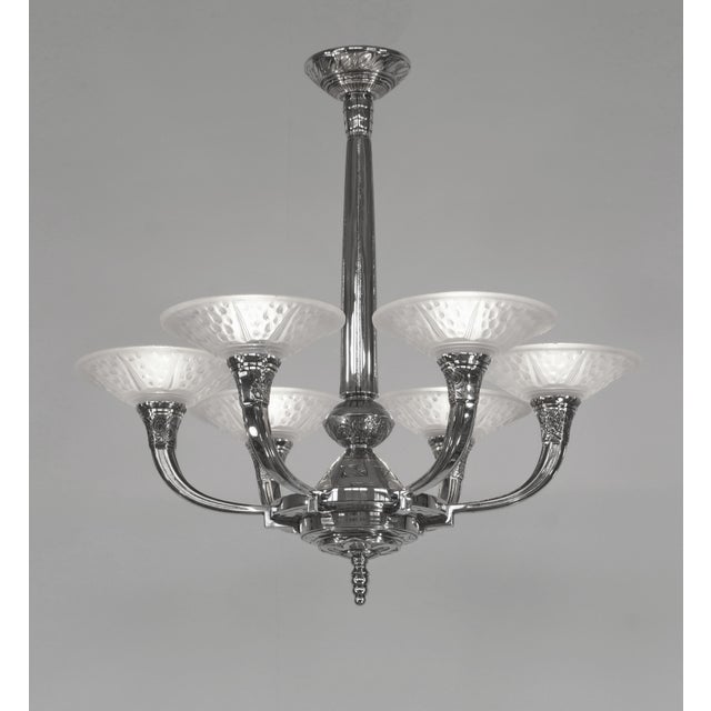 Art Deco French Art Deco Chandelier by Ranc & Muller Freres 1930 France For Sale - Image 3 of 13