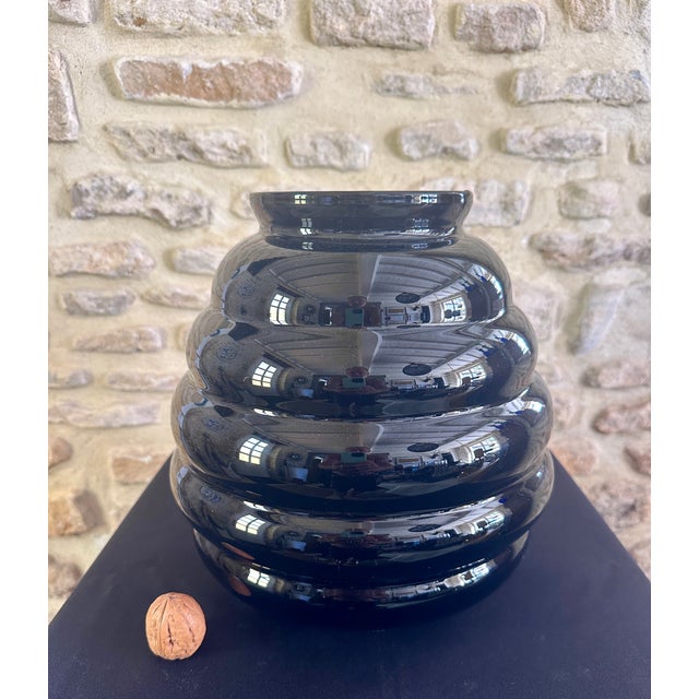 Art Deco Black Opaline Vase, 1930s For Sale - Image 6 of 6