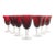 1990s Ruby Red Water, Wine or All Purpose Glasses - Set of 7 For Sale