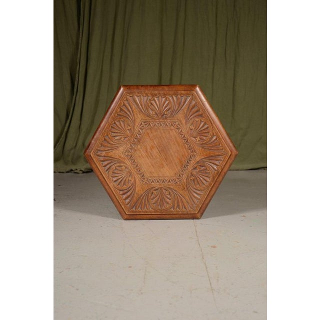 Scottish Chip Carved Pine Octagonal Table, 1900 For Sale - Image 5 of 7