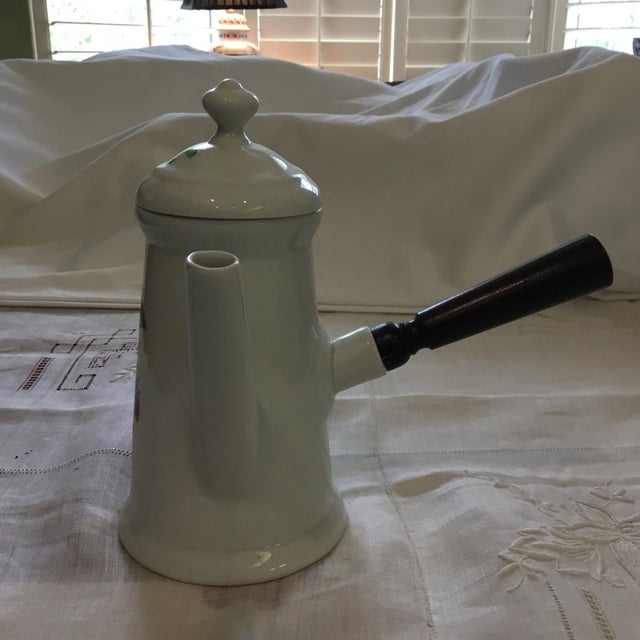 Porcelaine de Paris Porcelaine De Paris, Decor Les Fruits Sauvages Coffee Pot With Wood Handle 1960s Vintage For Sale - Image 4 of 12