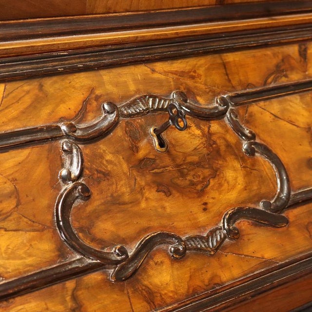 Wood Lombard Walnut and Walnut Burl Trumeau For Sale - Image 7 of 14